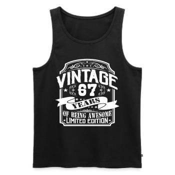 Birthday Vintage 67 Years Limited Edition - Men's Premium Organic Tank Top - black - Front - Michal (187cm)