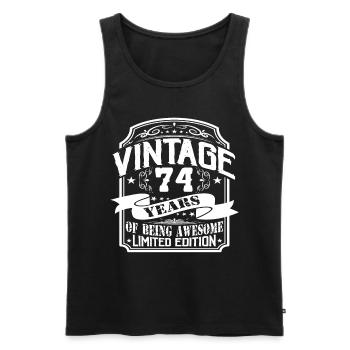 Birthday Vintage 74 Years Limited Edition - Men's Premium Organic Tank Top - black - Front - Michal (187cm)