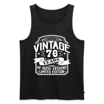 Birthday Vintage 76 Years Limited Edition - Men's Premium Organic Tank Top - black - Front - AI Model Male 178 light (178cm)