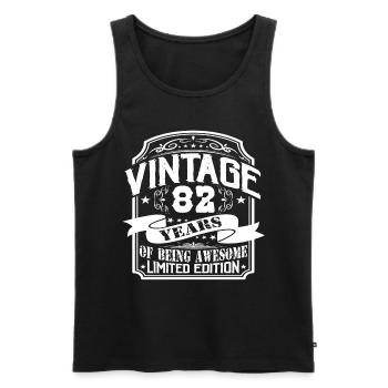 Birthday Vintage 82 Years Limited Edition - Men's Premium Organic Tank Top - black - Front - Michal (187cm)