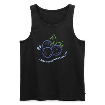 Blaubeere Heidelbeere Strauch Wald Waldfrucht - Männer Premium Bio Tank Top - Schwarz - Vorne - Michal (187cm)