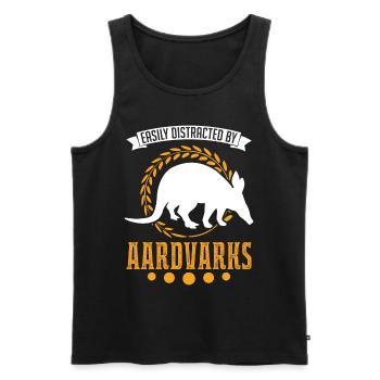 Easily distracted by Aardvarks aardvark - Men's Premium Organic Tank Top - black - Front - Michal (187cm)