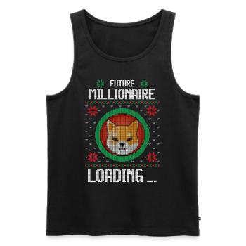 Future Shiba Millionaire Loading Ugly Christmas - Men's Premium Organic Tank Top - black - Front - AI Model Male 178 light (178cm)