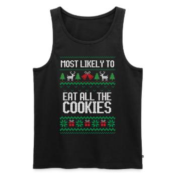Most likely to eat all the cookies ugly christmas - Männer Premium Bio Tank Top - Schwarz - Vorne - Michal (187cm)