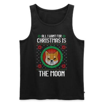 Tout ce que je veux pour Noël, c’est la chemise moon crypto - Débardeur bio Premium Homme - noir - Devant - Michal (187cm)
