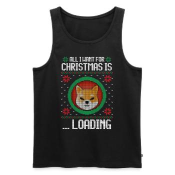 Tout ce que je veux pour Noël, c’est une chemise Crypto Shiba - Débardeur bio Premium Homme - noir - Devant - Michal (187cm)