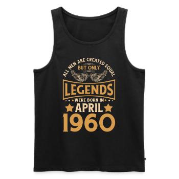 Geburtstag Legenden wurden im April 1960 geboren - Männer Premium Bio Tank Top - Schwarz - Vorne - Michal (187cm)