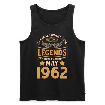 60e anniversaire 60 légendes ont été gebo en mai 1962 - Débardeur bio Premium Homme - noir - Devant - Michal (187cm)