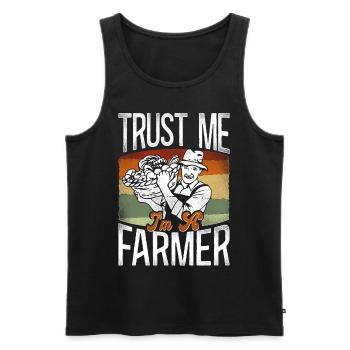 Farming Farmer Tracteur Vintage - Débardeur bio Premium Homme - noir - Devant - Michal (187cm)