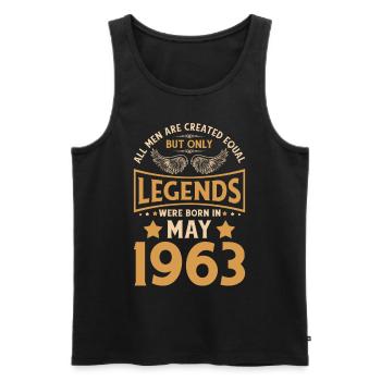 60e anniversaire 60 légendes ont été gebo en mai 1963 - Débardeur bio Premium Homme - noir - Devant - Michal (187cm)