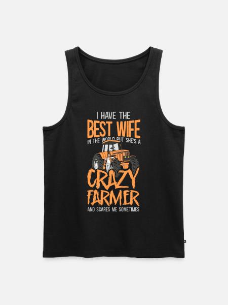 Farming Farmer Wife Tractor - Men's Premium Organic Tank Top - black