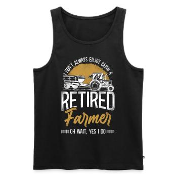 Farming Farmer Retired Tractor - Men's Premium Organic Tank Top - black - Front - Michal (187cm)