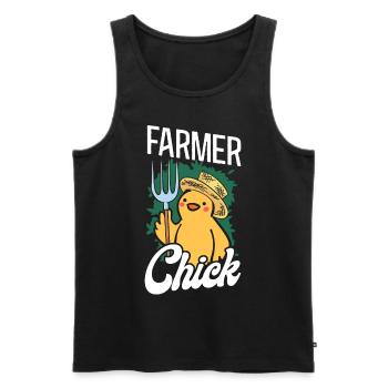 Farming Farmer Girl Chicken Farmer - Männer Premium Bio Tank Top - Schwarz - Vorne - Michal (187cm)