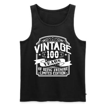 Geburtstag Vintage 100 Jahre Limited Edition - Männer Premium Bio Tank Top - Schwarz - Vorne - Michal (187cm)