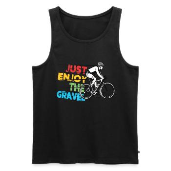 Profitez simplement du gravier - Gravel Bike Gravel Ride - Débardeur bio Premium Homme - noir - Devant - Michal (187cm)