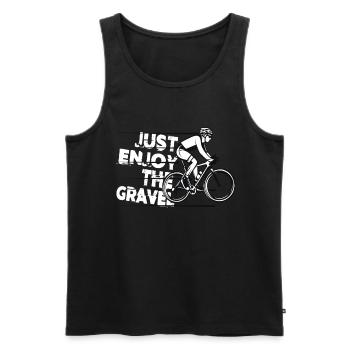 Profitez simplement du gravier - Gravel Bike Gravel Ride - Débardeur bio Premium Homme - noir - Devant - Michal (187cm)
