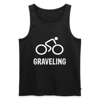 Gravel Bike Graveling Bike Gravel Road Bike Gravel - Débardeur bio Premium Homme - noir - Devant - AI Model Male 178 light (178cm)