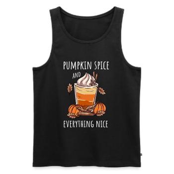 Coffee Drinker Pumpkin Autumn - Men's Premium Organic Tank Top - black - Front - Michal (187cm)