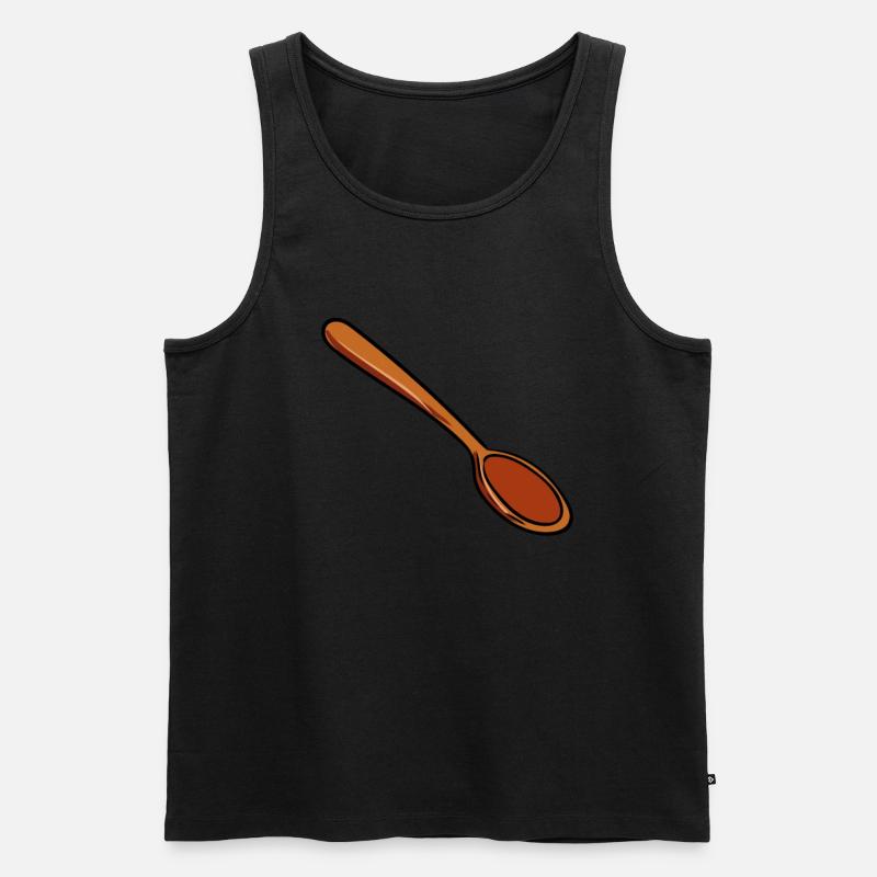 Holzlöffel - Männer Premium Bio Tank Top - Schwarz