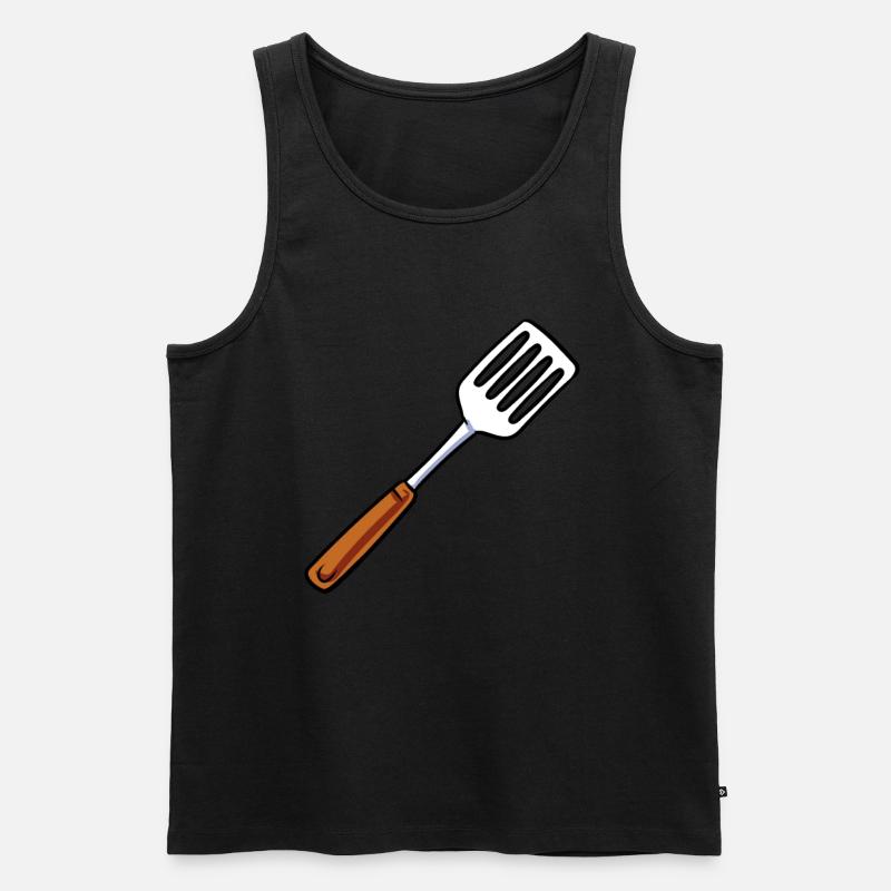 Spatel Pfannenwender - Männer Premium Bio Tank Top - Schwarz