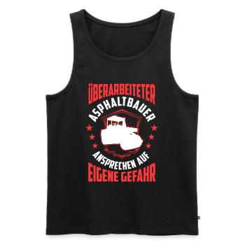 Überarbeiteter Asphaltbauer Asphaltierer - Männer Premium Bio Tank Top - Schwarz - Vorne - AI Model Male 178 light (178cm)