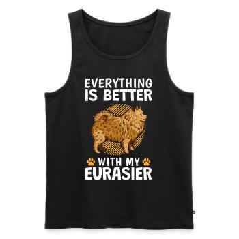 Alles ist besser mit einem Eurasier Eurasian Dog - Männer Premium Bio Tank Top - Schwarz - Vorne - AI Model Male 178 light (178cm)