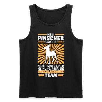 Zwergpinscher und ich sind unschlagbar Pinscher - Männer Premium Bio Tank Top - Schwarz - Vorne - Michal (187cm)
