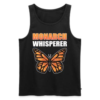 Monarque Chuchoteur Monarque Papillon - Débardeur bio Premium Homme - noir - Devant - AI Model Male 178 light (178cm)