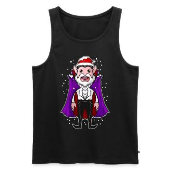 Cute Kawaii Vampire in Snow wearing Santa Hat - Men's Premium Organic Tank Top - black - Front - Michal (187cm)