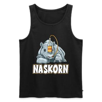 Naskorn Nashorn mit Korn - Männer Premium Bio Tank Top - Schwarz - Vorne - Michal (187cm)