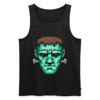 Monstre vert Halloween - Débardeur bio Premium Homme - noir - Devant - AI Model Male 178 light (178cm)