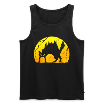 Scary Scared Black Cat Makes A Hump on Halloween - Men's Premium Organic Tank Top - black - Front - AI Model Male 178 light (178cm)