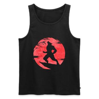 Werewolf Howling In Front Of The Moon On Halloween - Männer Premium Bio Tank Top - Schwarz - Vorne - Michal (187cm)