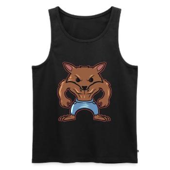 Cute Kawaii Werewolf On Halloween - Männer Premium Bio Tank Top - Schwarz - Vorne - Michal (187cm)