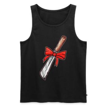 Knife With Bow As Present For Christmas Halloween - Männer Premium Bio Tank Top - Schwarz - Vorne - Michal (187cm)