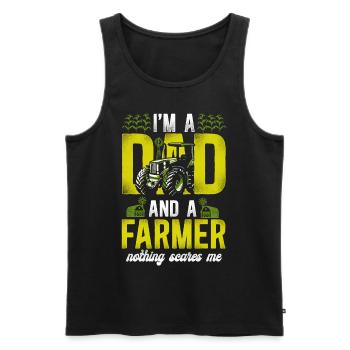 Farming Farmer Dad Father Tractor - Men's Premium Organic Tank Top - black - Front - Michal (187cm)
