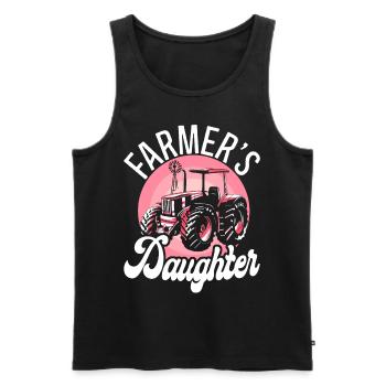 Farming Farmer Daughter Tractor - Men's Premium Organic Tank Top - black - Front - Michal (187cm)
