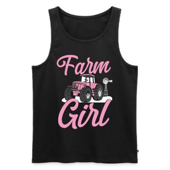 Farming Farmer Girl Tractor Farm - Männer Premium Bio Tank Top - Schwarz - Vorne - Michal (187cm)