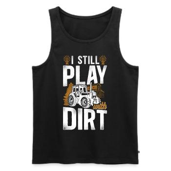 Farming Farmer Tractor Vintage I - Männer Premium Bio Tank Top - Schwarz - Vorne - Michal (187cm)