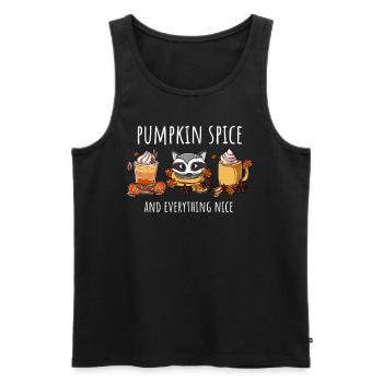 Kürbis Herbst Alles Gute - Männer Premium Bio Tank Top - Schwarz - Vorne - Michal (187cm)