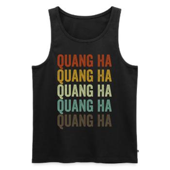 Quang Ha Vietnam Rétro Vintage - Débardeur bio Premium Homme - noir - Devant - Michal (187cm)