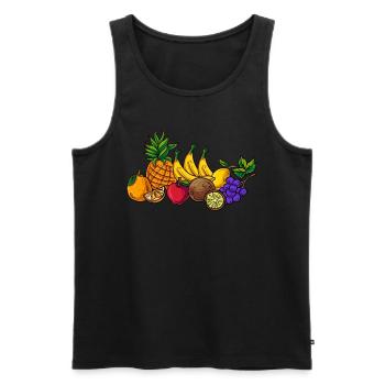 Tropische Sommerfrüchte - Männer Premium Bio Tank Top - Schwarz - Vorne - AI Model Male 178 light (178cm)