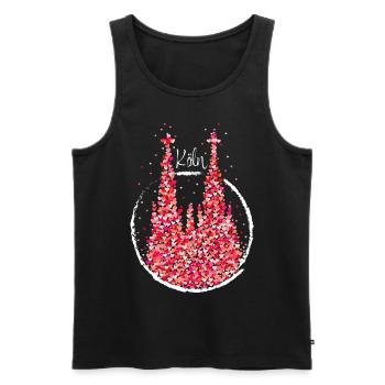 Carnaval de la cathédrale de Cologne Confettis du carnaval Kölnerin - Débardeur bio Premium Homme - noir - Devant - Michal (187cm)