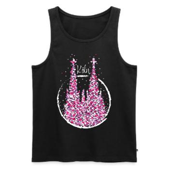 Kölner Dom Karneval Konfetti Kölsch Kölle Colonia - Männer Premium Bio Tank Top - Schwarz - Vorne - AI Model Male 178 light (178cm)