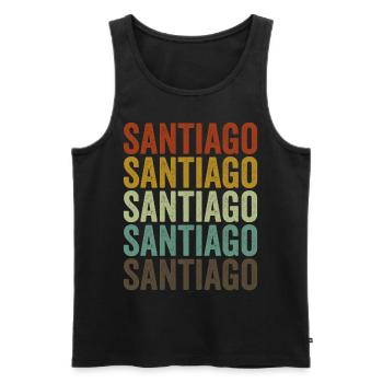 Santiago Chile Retro Vintage - Männer Premium Bio Tank Top - Schwarz - Vorne - Michal (187cm)