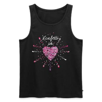 Konfetti im Herz Karneval Fasching Kostümersatz - Männer Premium Bio Tank Top - Schwarz - Vorne - Michal (187cm)