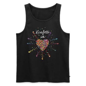 Konfetti im Herz Karneval Fasching Rosenmontag - Männer Premium Bio Tank Top - Schwarz - Vorne - Michal (187cm)