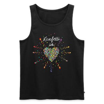 Konfetti im Herz Karneval Fasching 5. Jahreszeit - Männer Premium Bio Tank Top - Schwarz - Vorne - Michal (187cm)