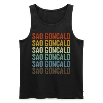 Sao Goncalo Brasilien Retro Vintage - Männer Premium Bio Tank Top - Schwarz - Vorne - AI Model Male 178 light (178cm)