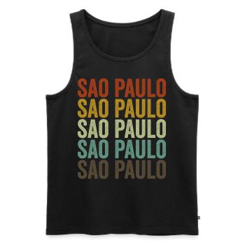 Sao Paulo Brasilien Retro Vintage - Männer Premium Bio Tank Top - Schwarz - Vorne - AI Model Male 178 light (178cm)